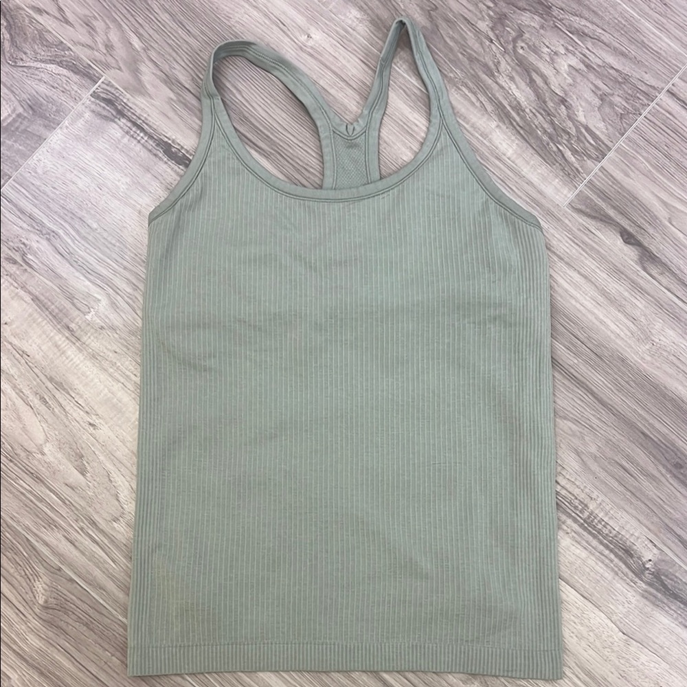 Lululemon Green Ribbed Tank Top